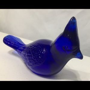 Vintage Fenton Blue Cobalt Glass Bird Figurine